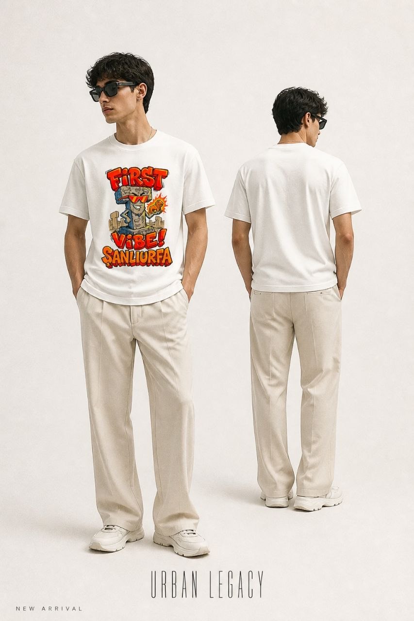 First Vibe Şanlıurfa Esprili %100 Pamuklu Tasarım T-Shirt