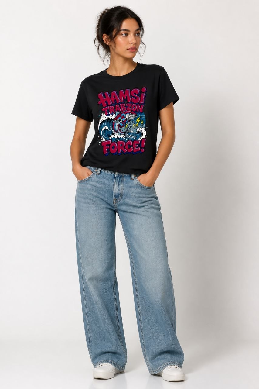Hamsi Force Trabzon Esprili %100 Pamuklu Tasarım T-Shirt