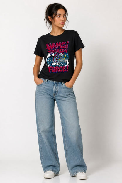 Hamsi Force Trabzon Esprili %100 Pamuklu Tasarım T-Shirt