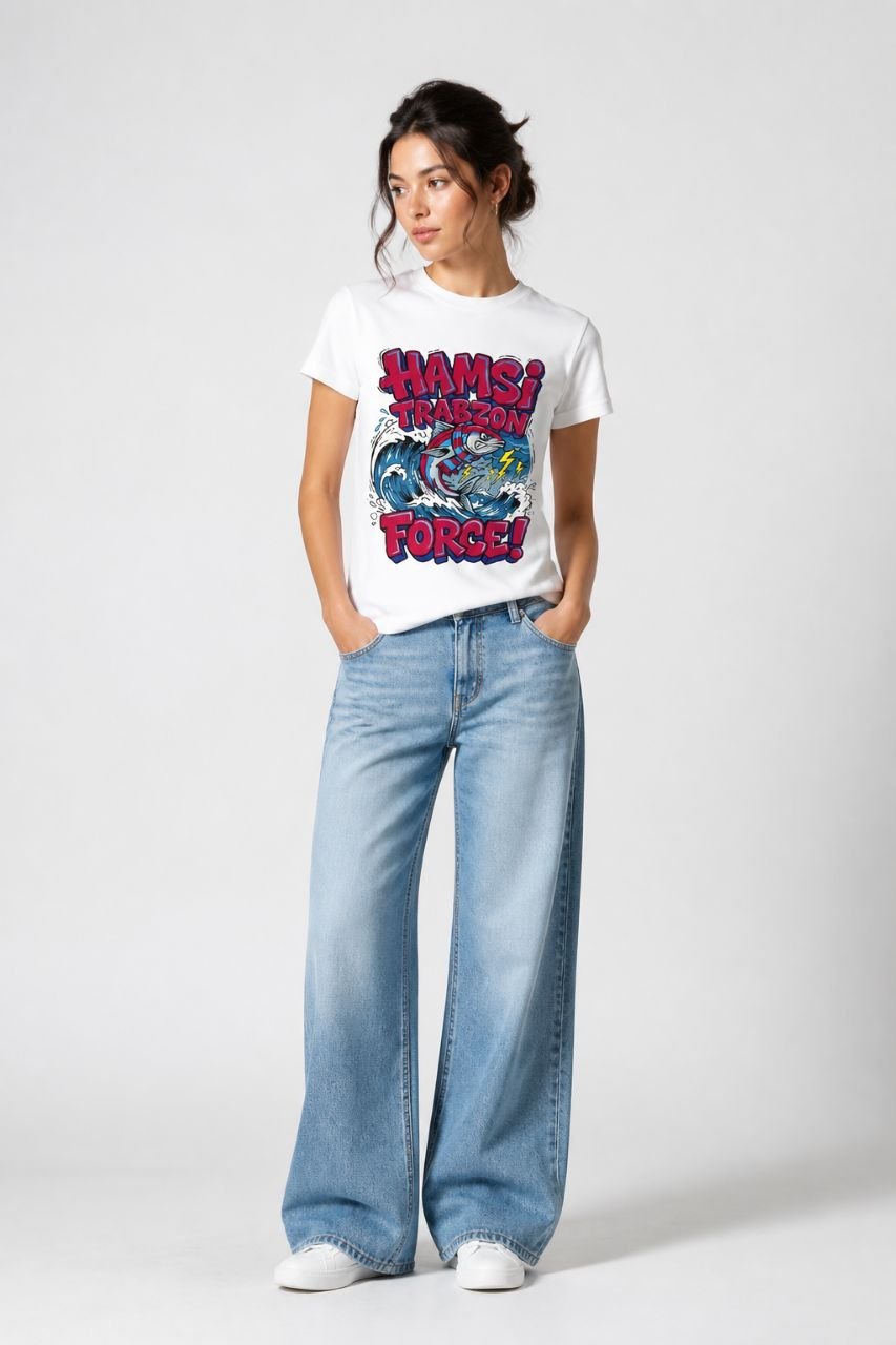 Hamsi Force Trabzon Esprili %100 Pamuklu Tasarım T-Shirt