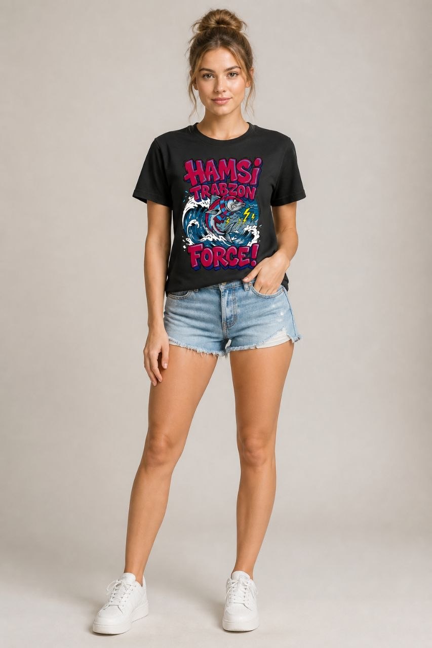 Hamsi Force Trabzon Esprili %100 Pamuklu Tasarım T-Shirt