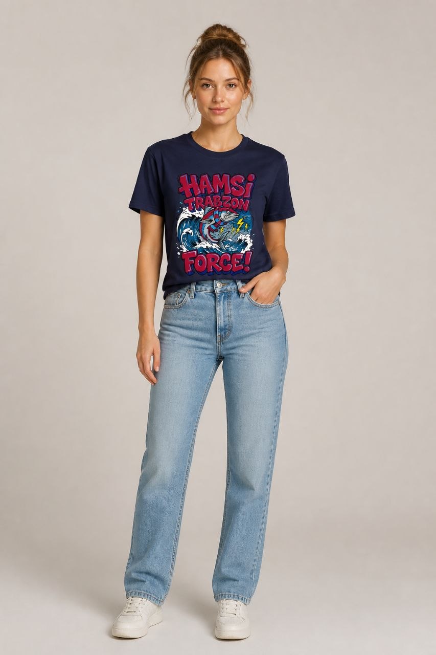 Hamsi Force Trabzon Esprili %100 Pamuklu Tasarım T-Shirt