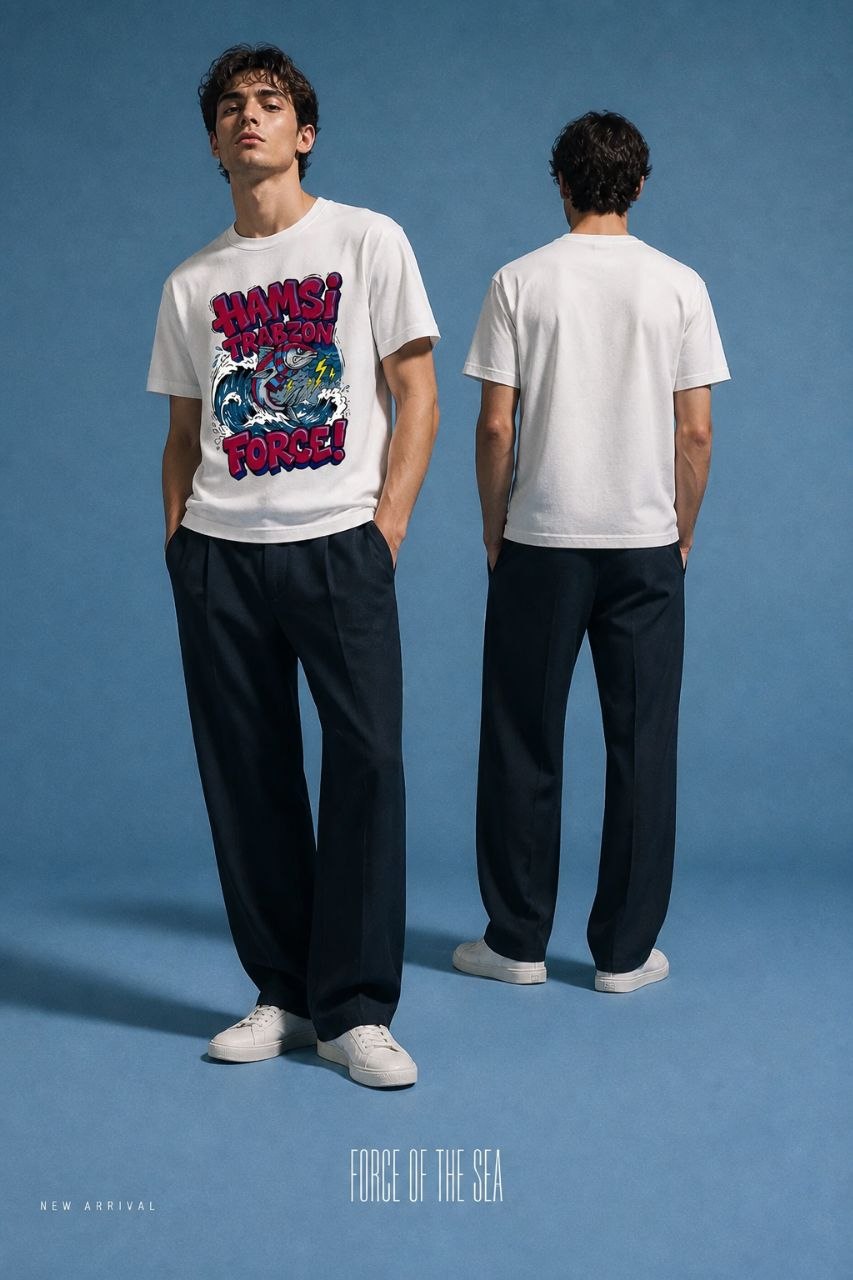Hamsi Force Trabzon Esprili %100 Pamuklu Tasarım T-Shirt