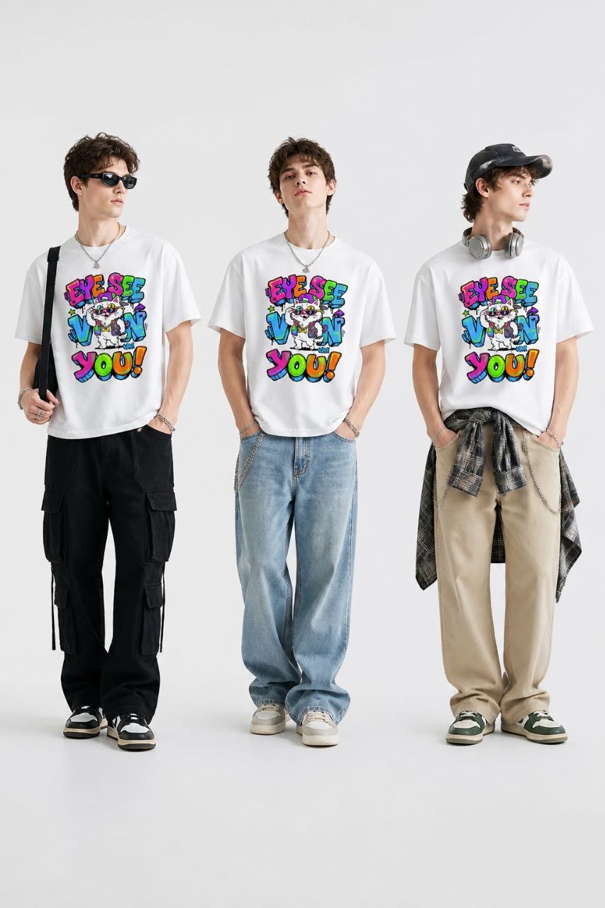 Eye See Van You Esprili %100 Pamuklu Tasarım T-Shirt
