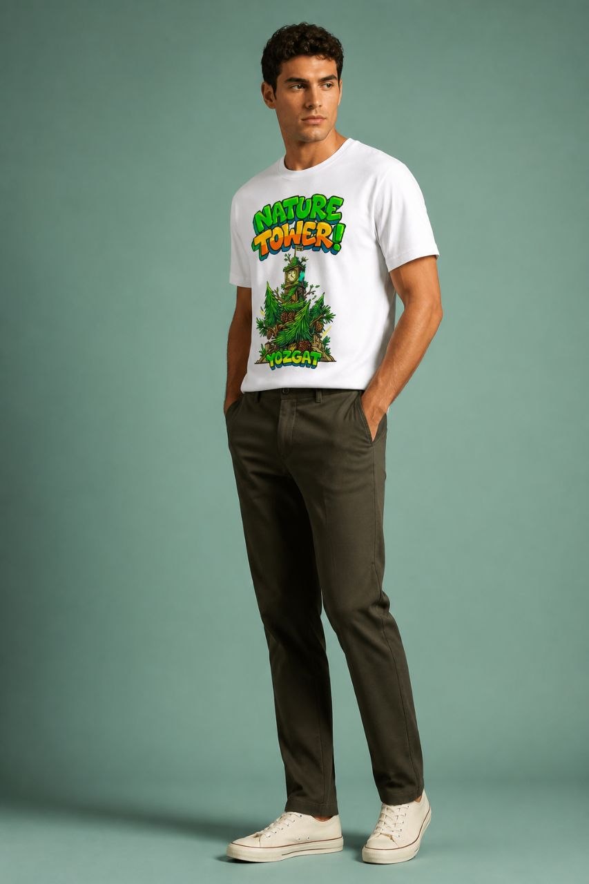 Nature Tower Yozgat Esprili %100 Pamuklu Tasarım T-Shirt
