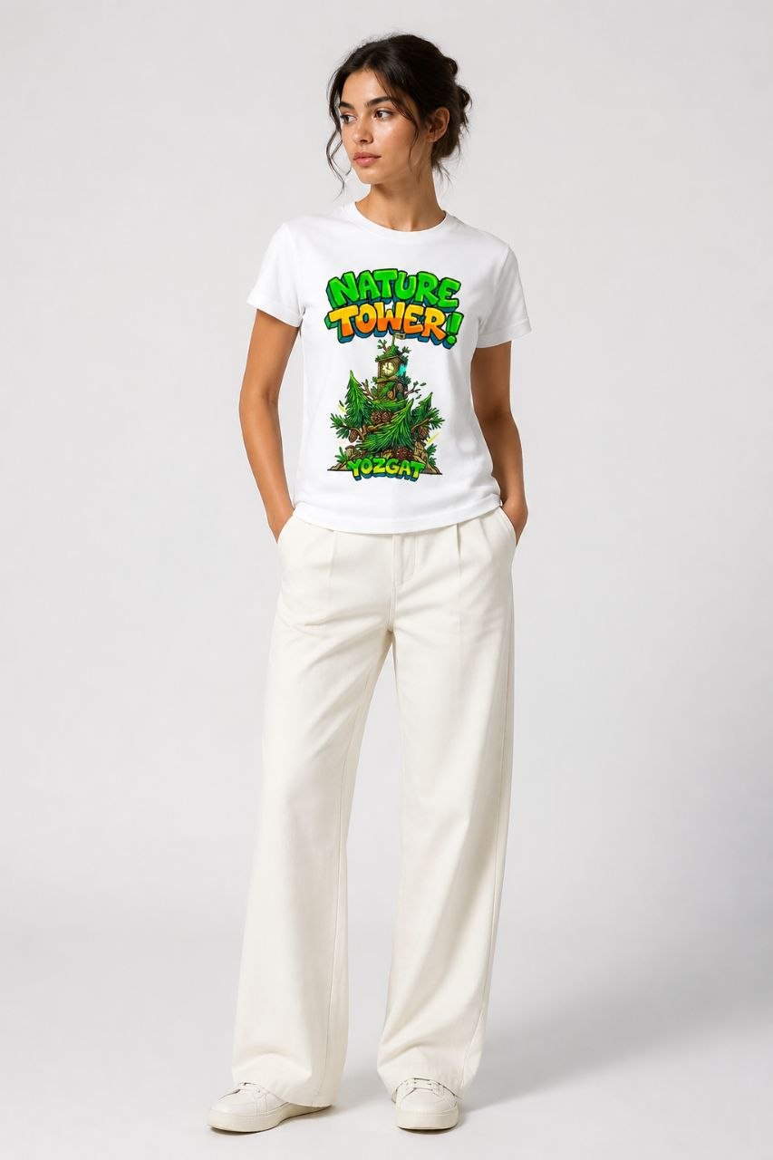 Nature Tower Yozgat Esprili %100 Pamuklu Tasarım T-Shirt
