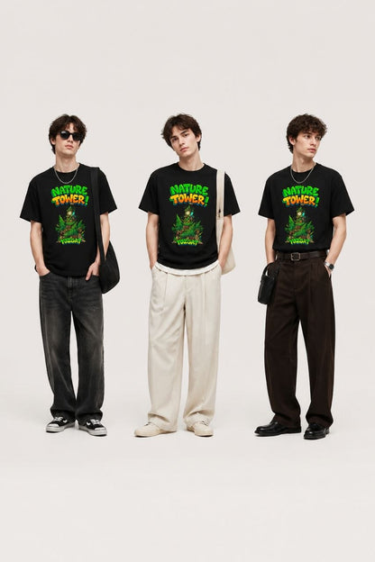 Nature Tower Yozgat Esprili %100 Pamuklu Tasarım T-Shirt