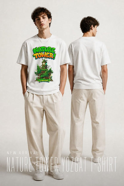 Nature Tower Yozgat Esprili %100 Pamuklu Tasarım T-Shirt