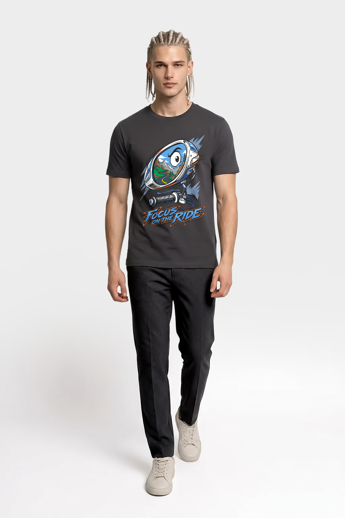 Focus On The Ride Motorcu Esprili %100 Pamuklu Tasarım T-Shirt