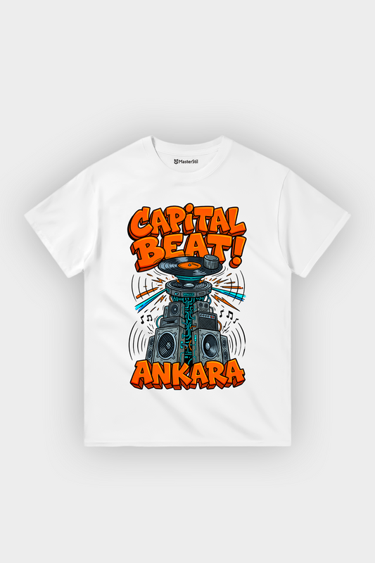 ANKARA Temalı %100 Pamuklu Tasarım Kadın Tişört