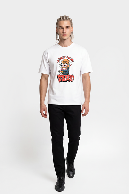 Oversize Günlük Dozum Esprili %100 Pamuklu Tasarım T-Shirt