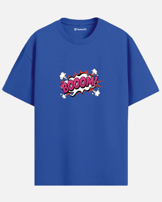 BOOOM! – Çizgi Roman Patlamalı PopArt Tişört | Oversize Eğlenceli Unisex Stil