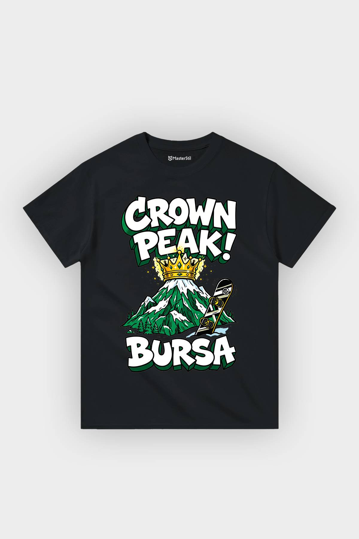 Crown Peak Bursa Esprili %100 Pamuklu Tasarım T-Shirt