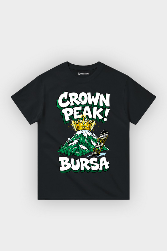 Crown Peak Bursa Esprili %100 Pamuklu Tasarım T-Shirt