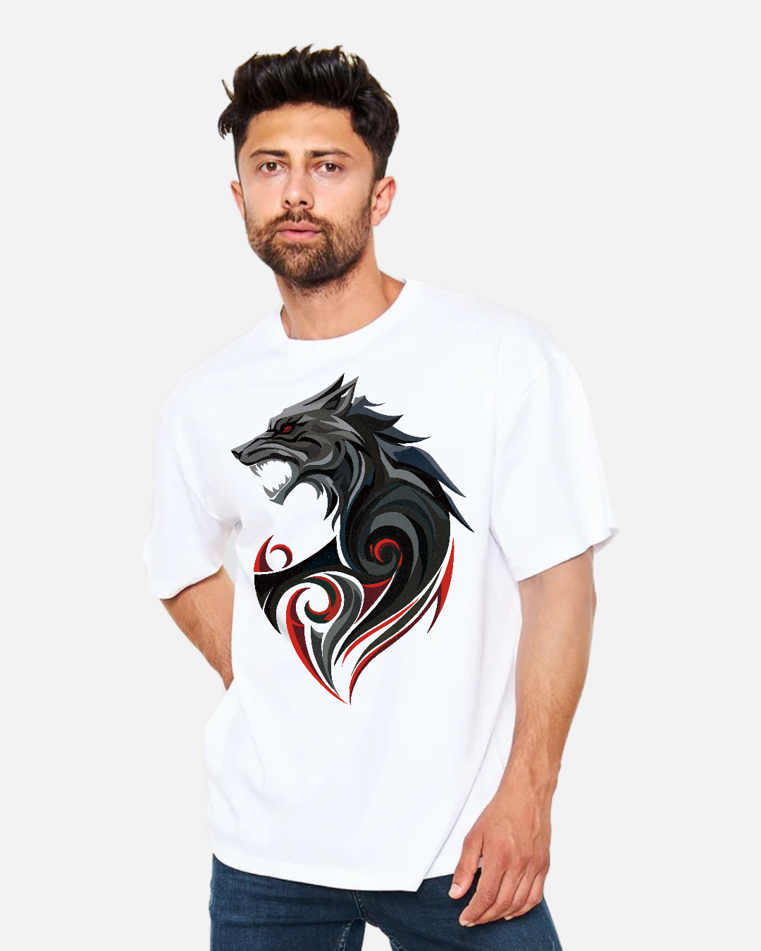 Blood Howl | Tribal Kurt Çığlığı Oversize Tişört