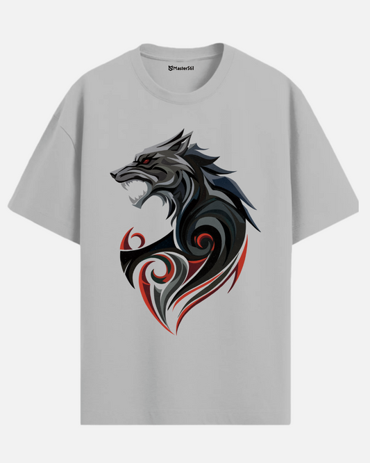 Blood Howl | Tribal Wolf Scream Oversize T-Shirt