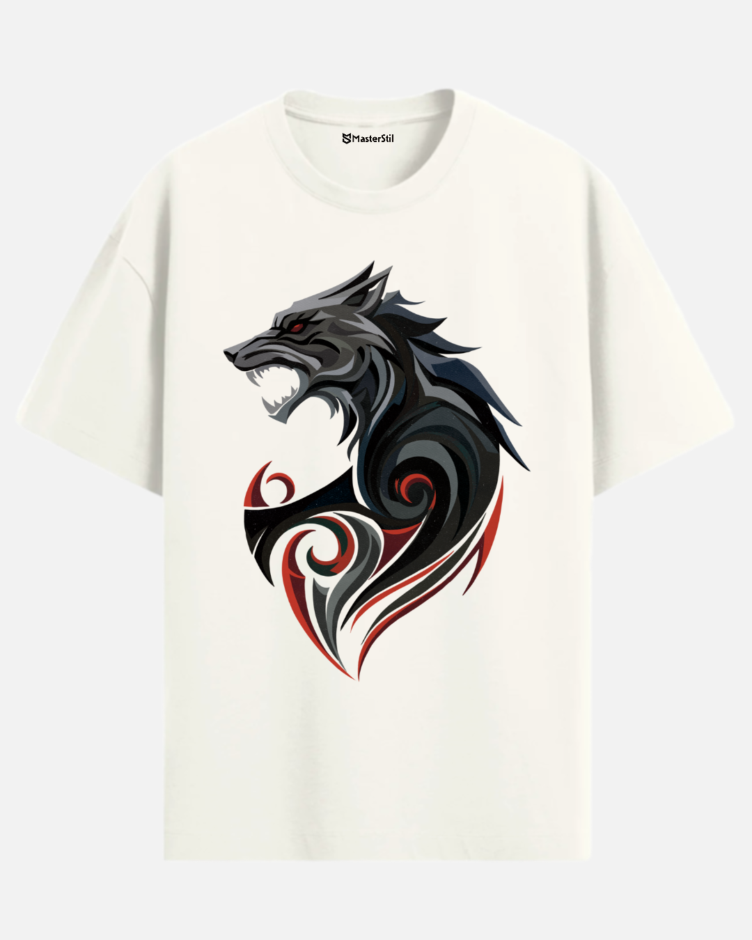 Blood Howl | Tribal Wolf Scream Oversize T-Shirt