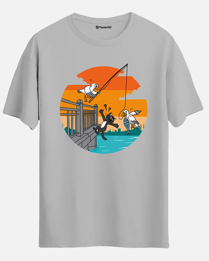 Boğazda Balık, Kediye Şaka – İstanbul Mizahı Unisex Tişört