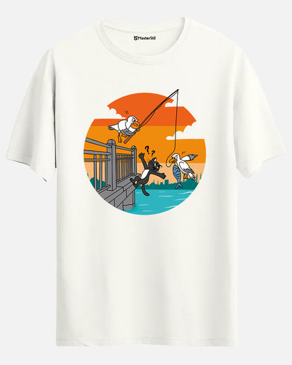 Boğazda Balık, Kediye Şaka – İstanbul Mizahı Unisex Tişört