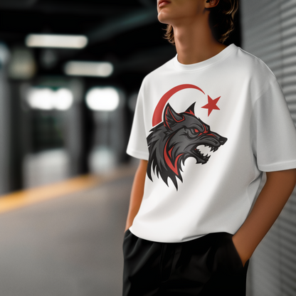 In the Footsteps of the Grey Wolf | Oversized T-shirt Reflecting the Turkish Spirit