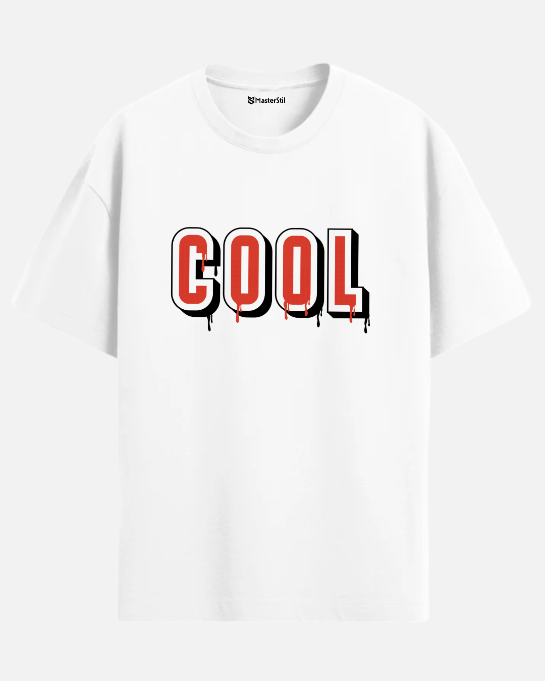 COOL DRIP – Akışkan Yazı Tipi PopArt Tişört | Oversize | Cesur & Minimal Stil