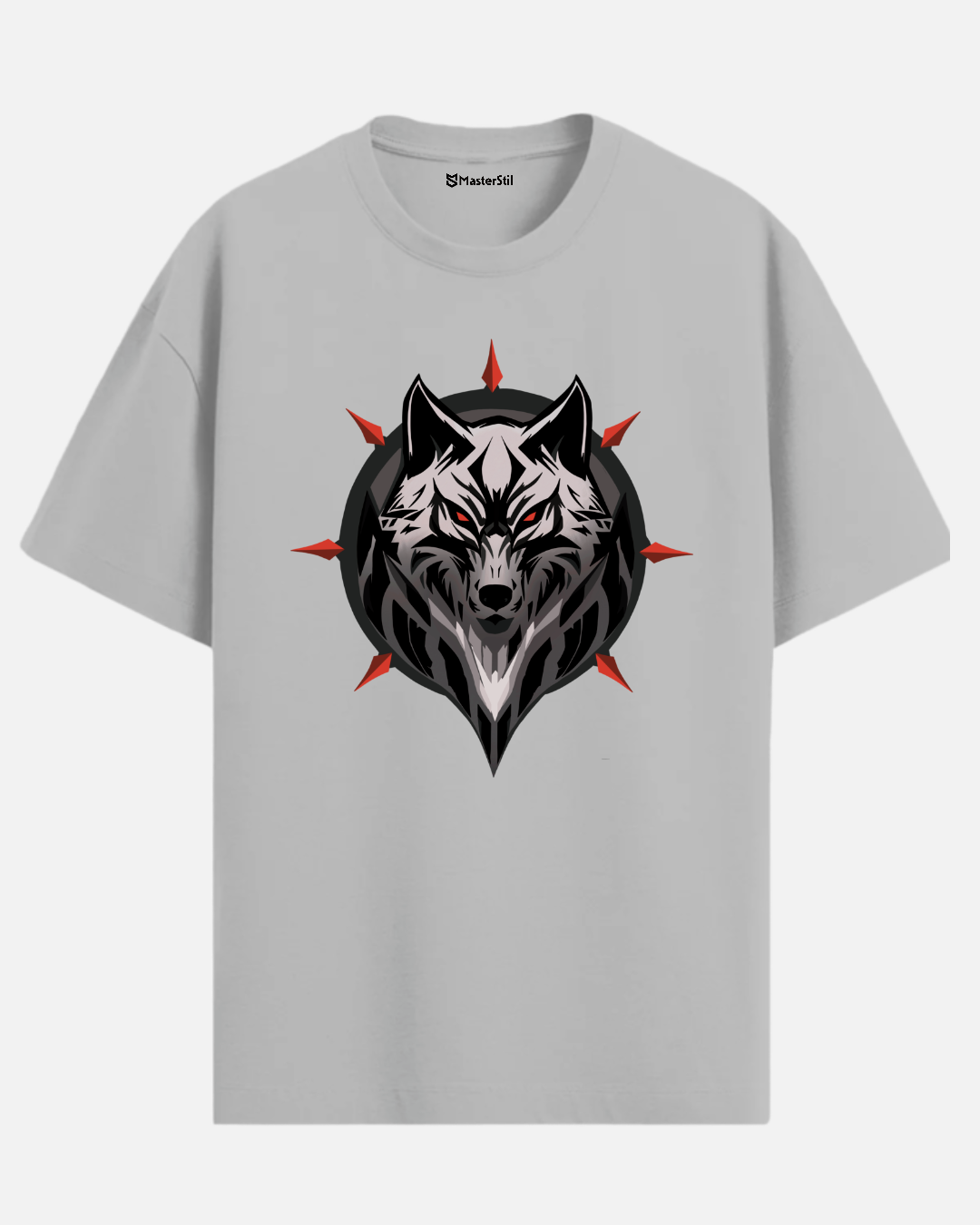 Crimson Eyes | Blood-Red-Glaring Wolf Oversize T-Shirt