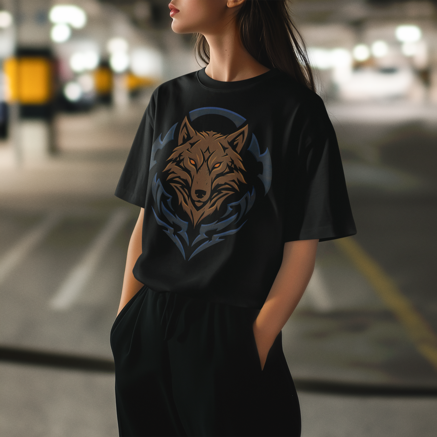 Ember Spirit | Kızıl Ruhlu Kurt Oversize Tişört