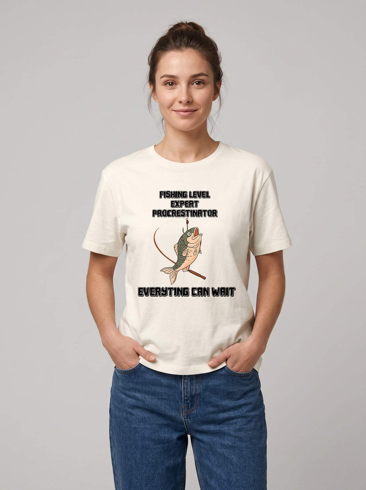 Expert Procrastinator Balıkçı %100 Pamuklu Tasarım T-Shirt