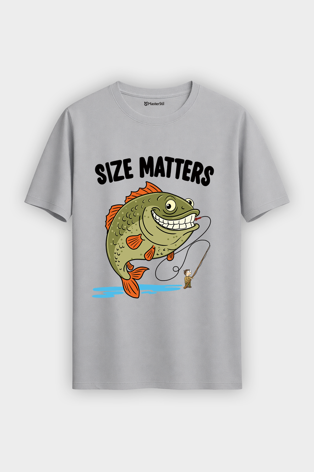 Regular Size Matters Boyut Önemlidir Esprili Balıkçı %100 Pamuklu Tasarım T-Shirt