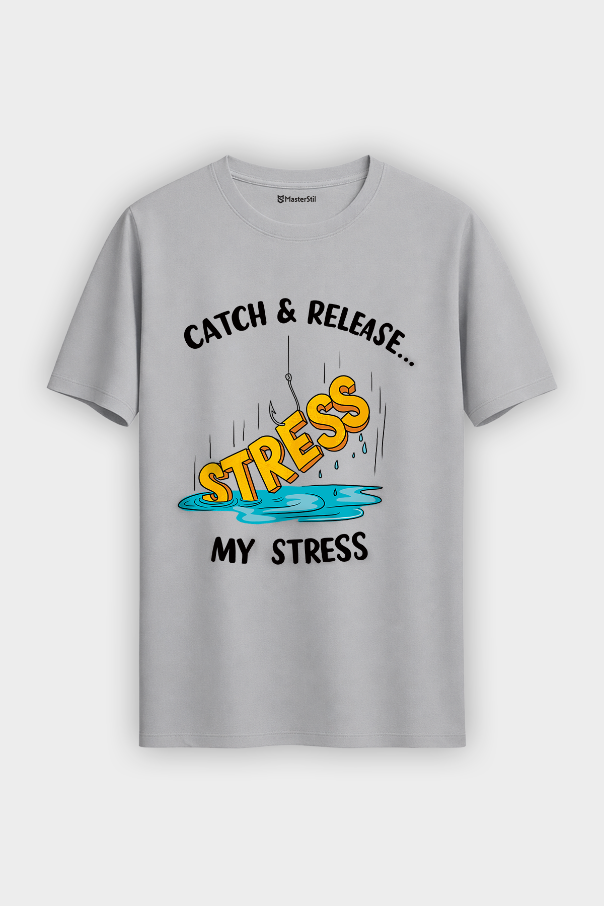 Catch Release Stres Atan Balıkçı %100 Pamuklu Tasarım T-Shirt
