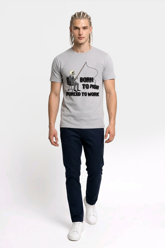 Born To Fish Balıkçı %100 Pamuklu Tasarım T-Shirt