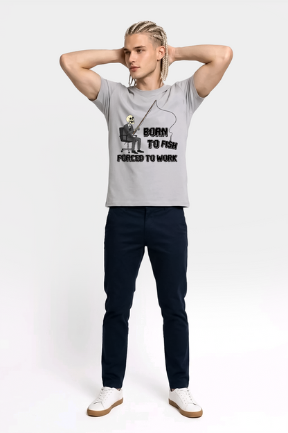 Born To Fish Balıkçı %100 Pamuklu Tasarım T-Shirt