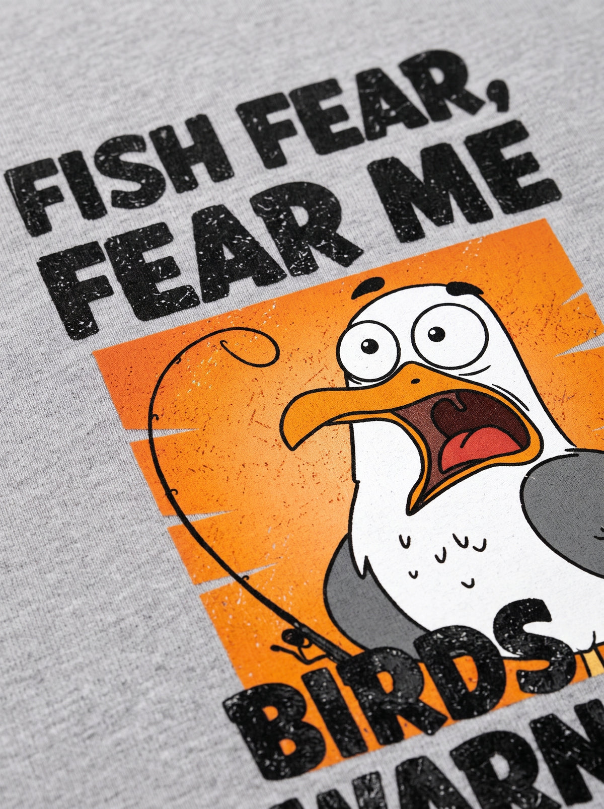 Fish Fear Me Esprili Balıkçı %100 Pamuklu Tasarım T-Shirt