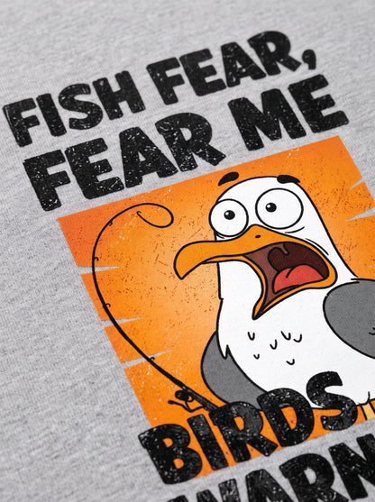 Fish Fear Me Esprili Balıkçı %100 Pamuklu Tasarım T-Shirt