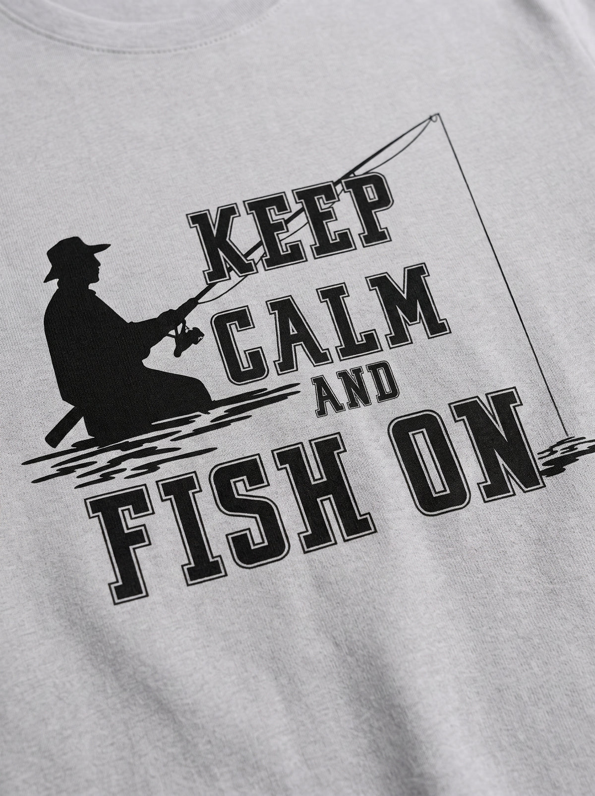 Keep Calm Balıkçı %100 Pamuklu Tasarım T-Shirt