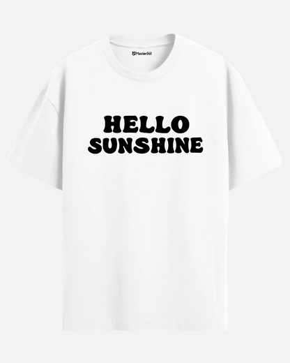 Hello Sunshine – Retro Renkli Güneş Enerjili PopArt Tişört Oversize | Pozitif Unisex Tasarım