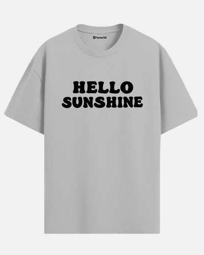Hello Sunshine – Retro Renkli Güneş Enerjili PopArt Tişört Oversize | Pozitif Unisex Tasarım