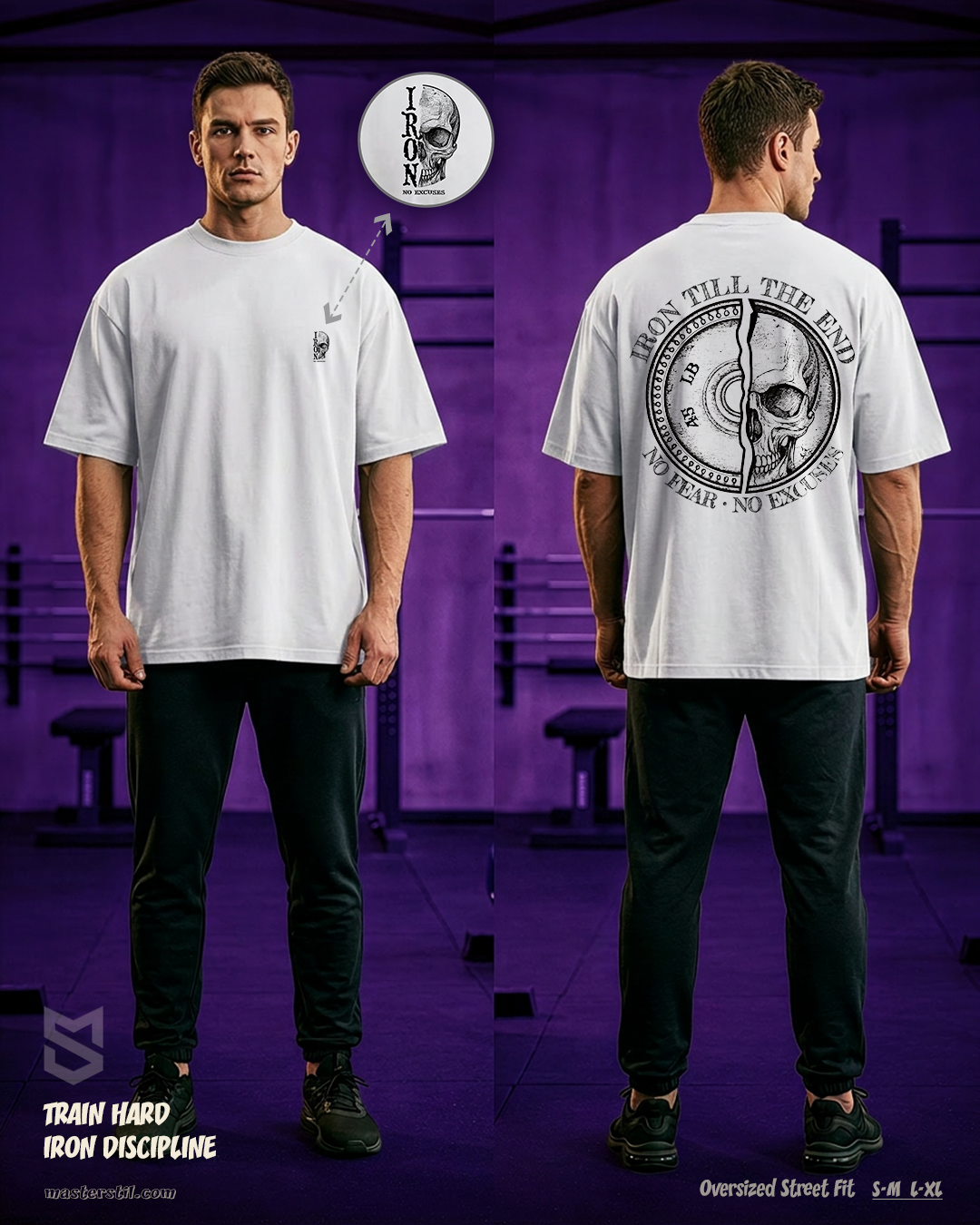 Oversize Gym Sporcu Streetwear T-shirt - Demir Kafa Tasarım