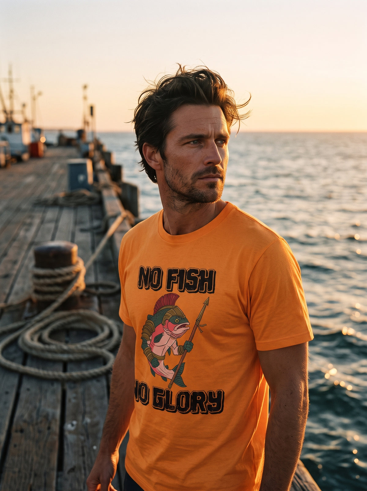 Gladiator Fish Balıkçı %100 Pamuklu Tasarım T-Shirt