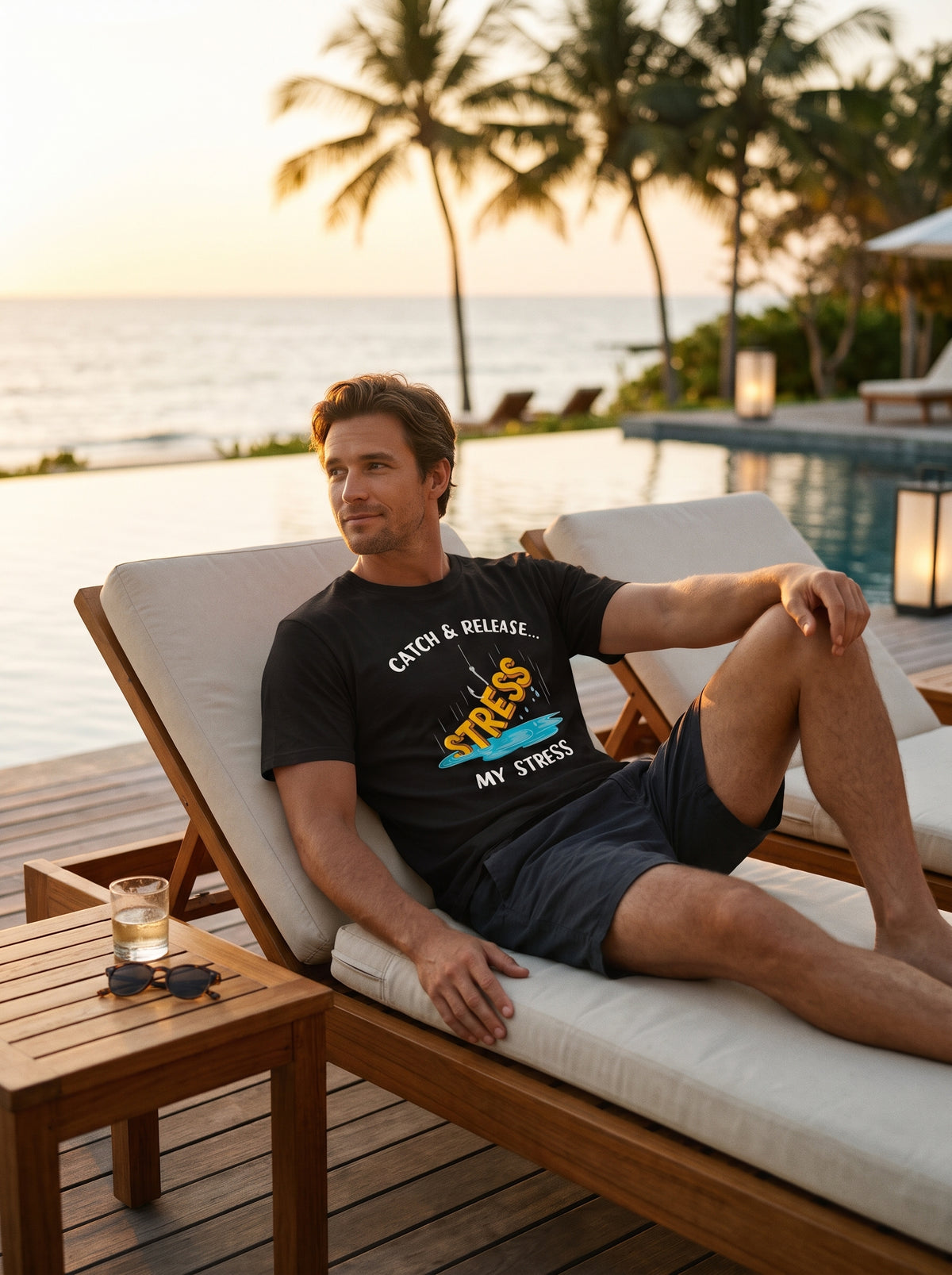 Catch Release Stres Atan Balıkçı %100 Pamuklu Tasarım T-Shirt