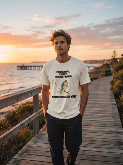 Expert Procrastinator Balıkçı %100 Pamuklu Tasarım T-Shirt
