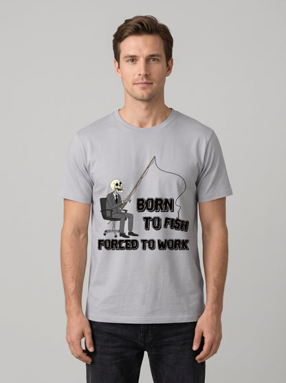 Born To Fish Balıkçı %100 Pamuklu Tasarım T-Shirt