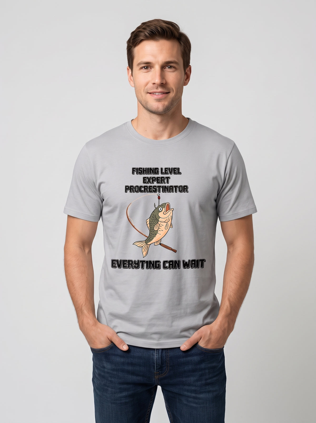 Expert Procrastinator Balıkçı %100 Pamuklu Tasarım T-Shirt