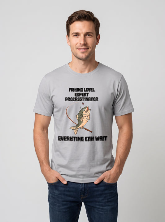 Expert Procrastinator Balıkçı %100 Pamuklu Tasarım T-Shirt
