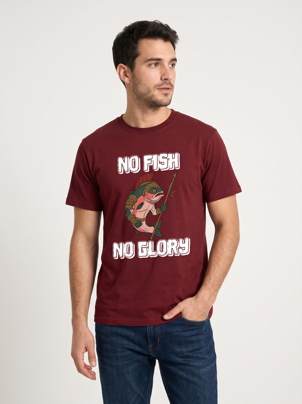 Gladiator Fish Balıkçı %100 Pamuklu Tasarım T-Shirt