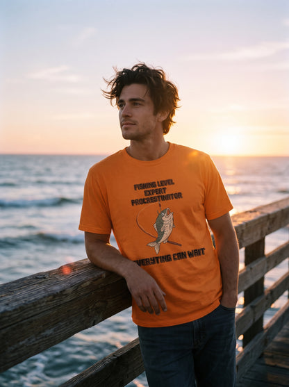 Expert Procrastinator Balıkçı %100 Pamuklu Tasarım T-Shirt