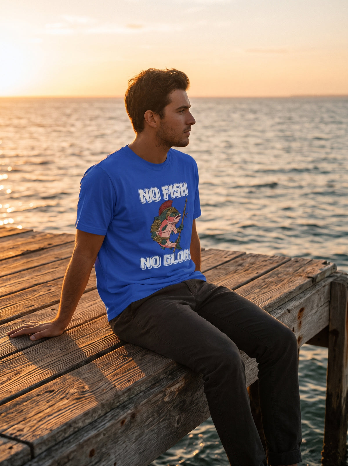 Gladiator Fish Balıkçı %100 Pamuklu Tasarım T-Shirt