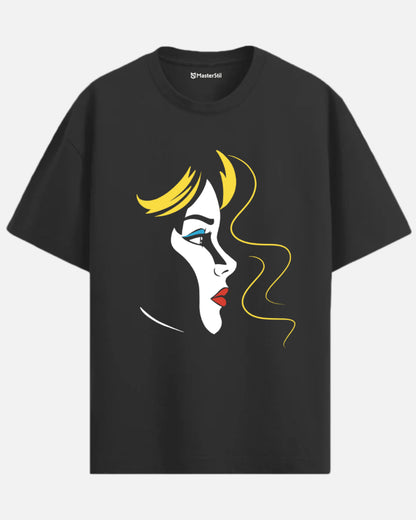 Melankoli – PopArt Kadın Portre Tasarımlı Oversize Unisex Tişört