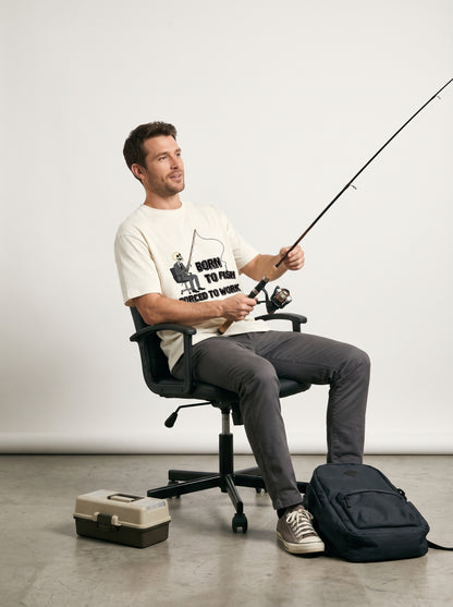 Born To Fish Balıkçı %100 Pamuklu Tasarım T-Shirt