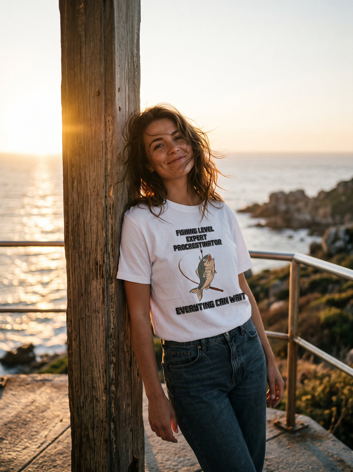 Expert Procrastinator Balıkçı %100 Pamuklu Tasarım T-Shirt